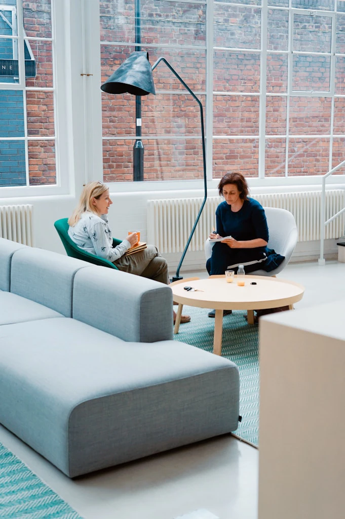 Workspace with plants and team