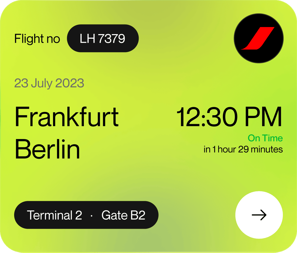Airborne flight card — neon theme