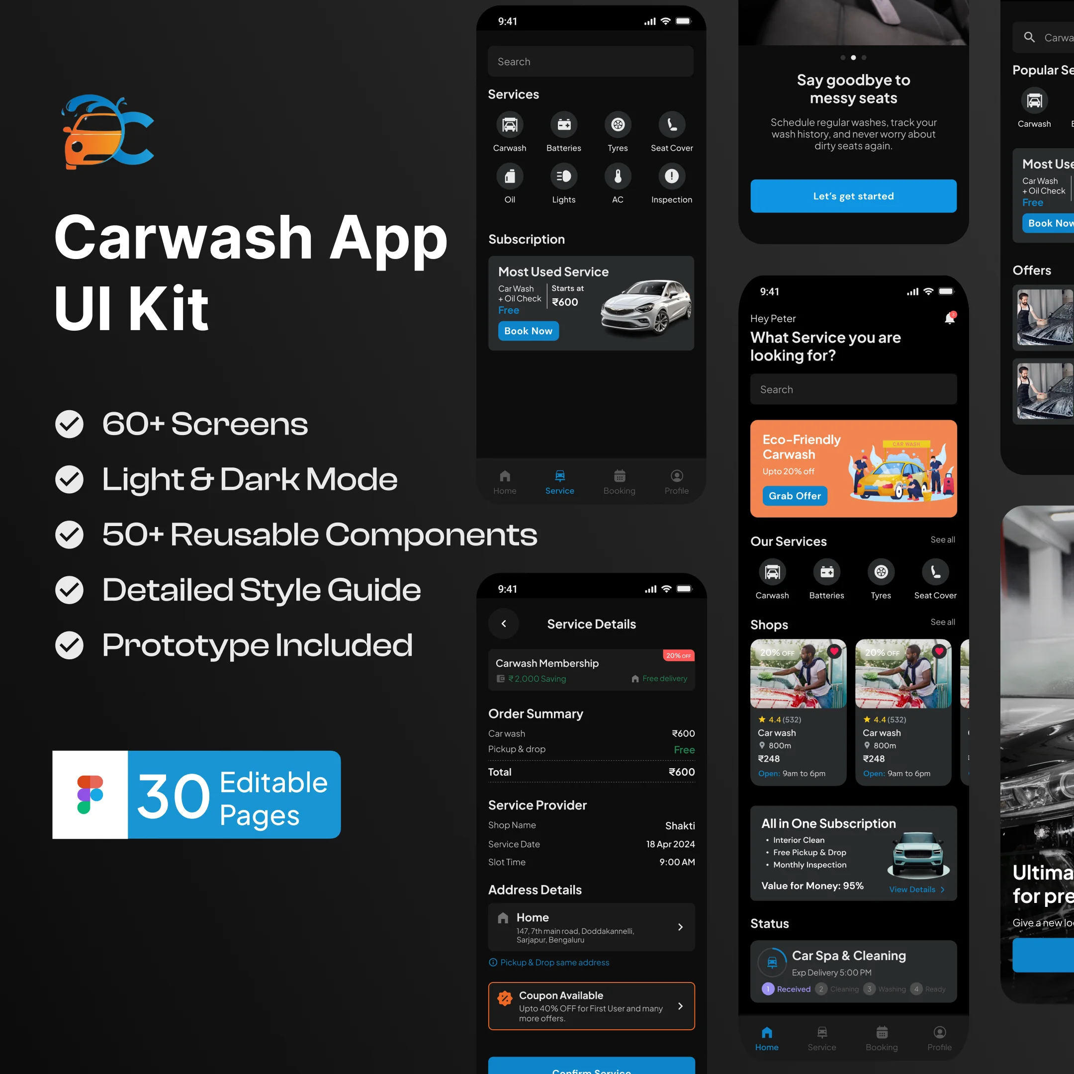 Car Wash App - Figma UI Kit