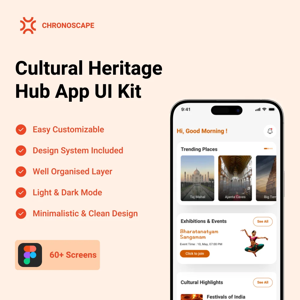 Chronoscape  - Figma UI Kit For Cultural Heritage Hub App